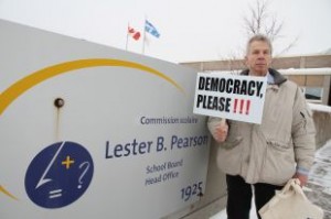 Pierrefonds resident Chris Eustace has a bone to pick with the Lester B. Pearson School Board which has refused to allow him to ask questions at the public board meetings. Photo by Rob Amyot.